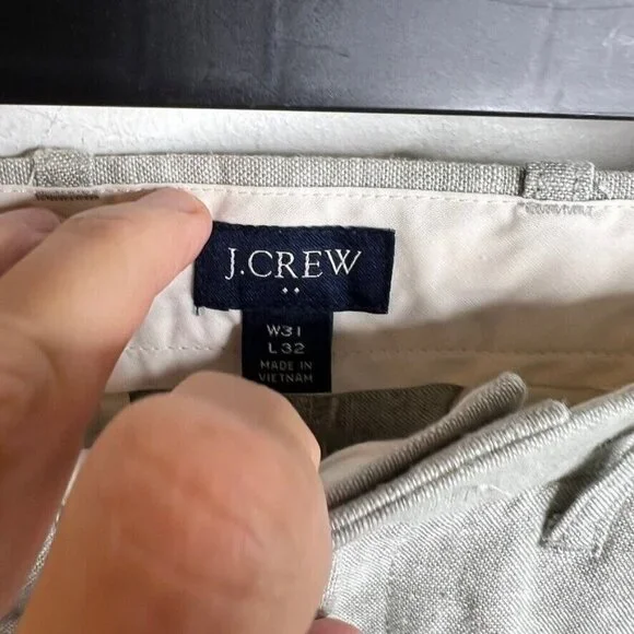 J.Crew $98 Straight-fit linen-cotton blend pant Quarry Green 31X32 BH747 - Picture 5 of 9